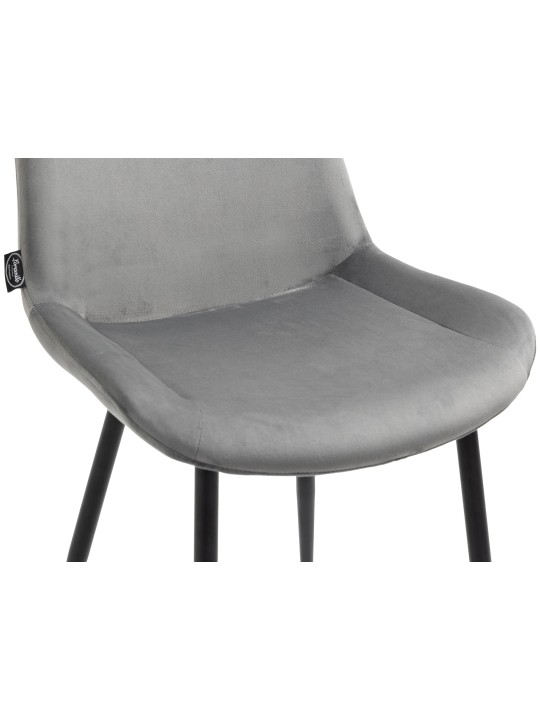 Juego de 4 sillas de comedor Victoria terciopelo, gris Juego de 4 sillas de comedor Victoria terciopelo, gris