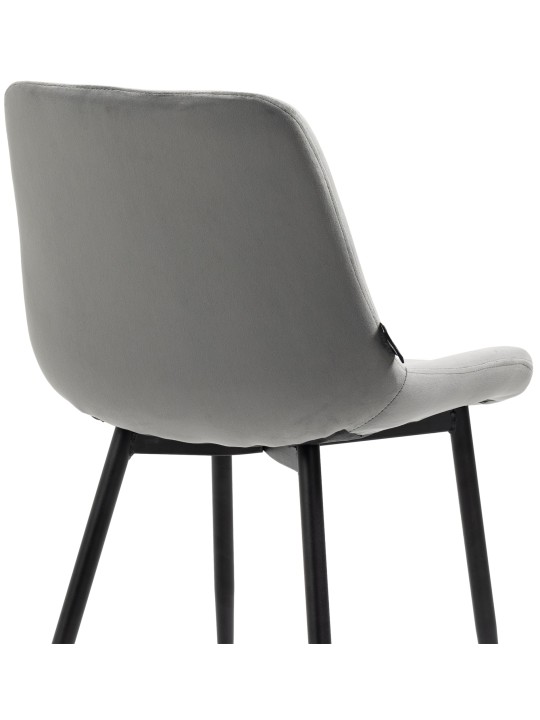 Juego de 4 sillas de comedor Victoria terciopelo, gris Juego de 4 sillas de comedor Victoria terciopelo, gris