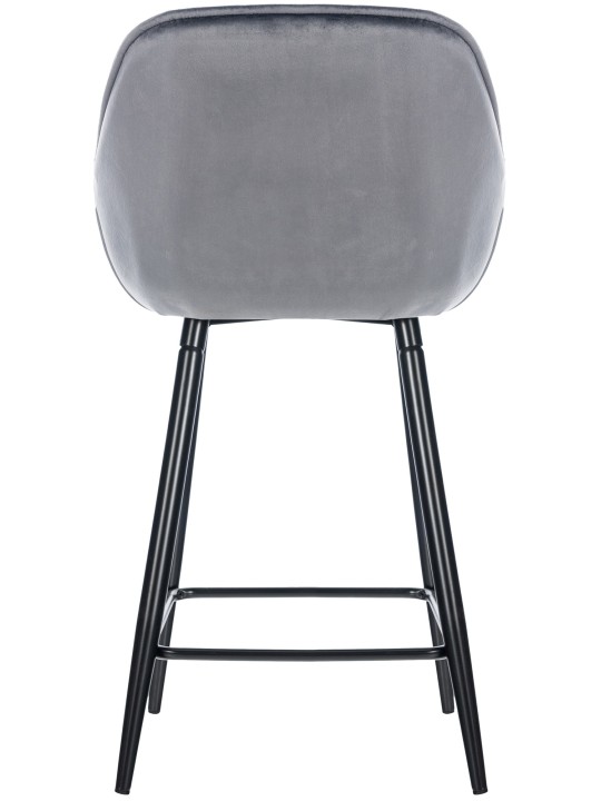 Taburete de bar Gibson 76 terciopelo, gris oscuro