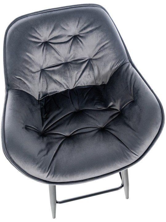 Taburete de bar Gibson 76 terciopelo, gris oscuro