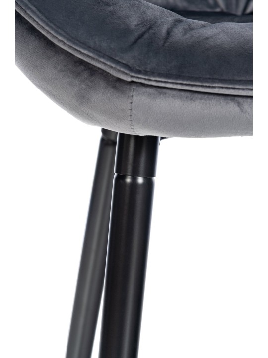 Taburete de bar Gibson 76 terciopelo, gris oscuro