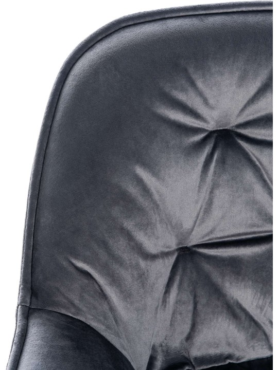 Taburete de bar Gibson 76 terciopelo, gris oscuro