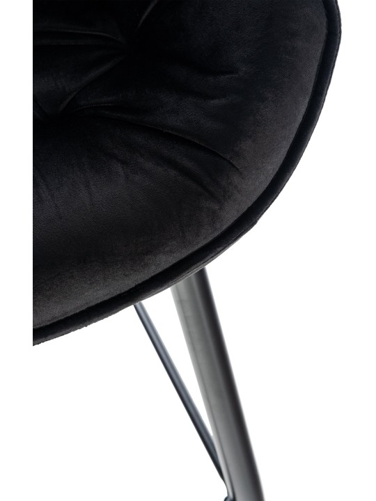 Taburete de bar Gibson 76 terciopelo, negro