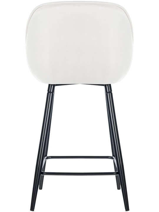 Taburete de bar Gibson 76 terciopelo, blanco crema