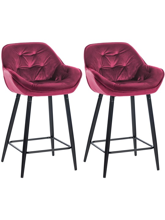 Juego de 2 taburetes de bar Gibson 76 terciopelo, lila