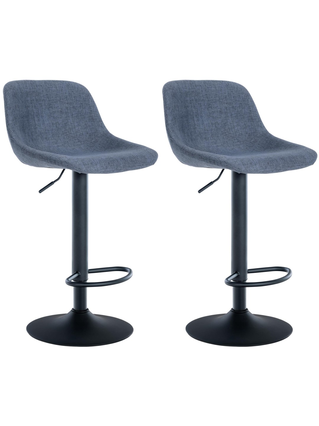Juego de 2 taburetes de bar tela loft, azul
