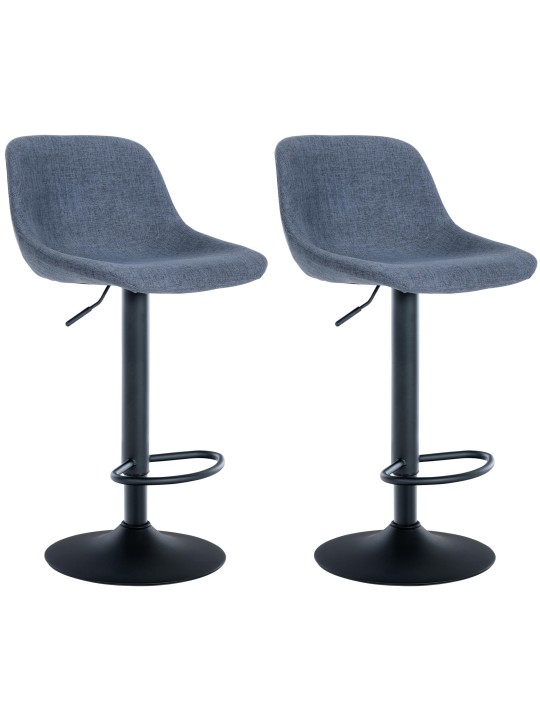 Juego de 2 taburetes de bar tela loft, azul