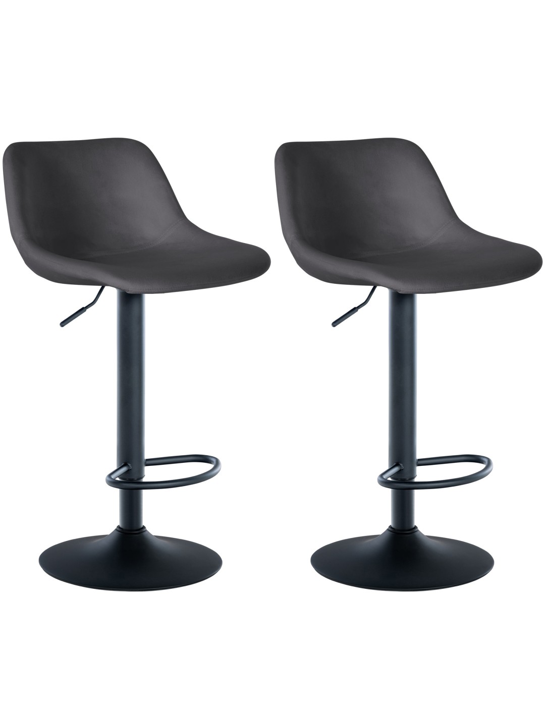 Juego de 2 taburetes de bar loft terciopelo, gris oscuro