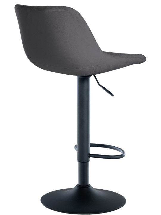 Juego de 2 taburetes de bar loft terciopelo, gris oscuro