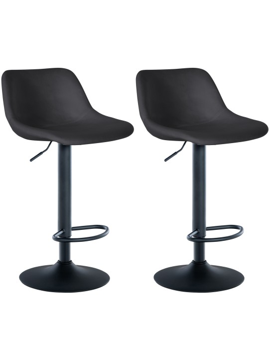 Juego de 2 taburetes de bar loft terciopelo, negro Juego de 2 taburetes de bar loft terciopelo, negro