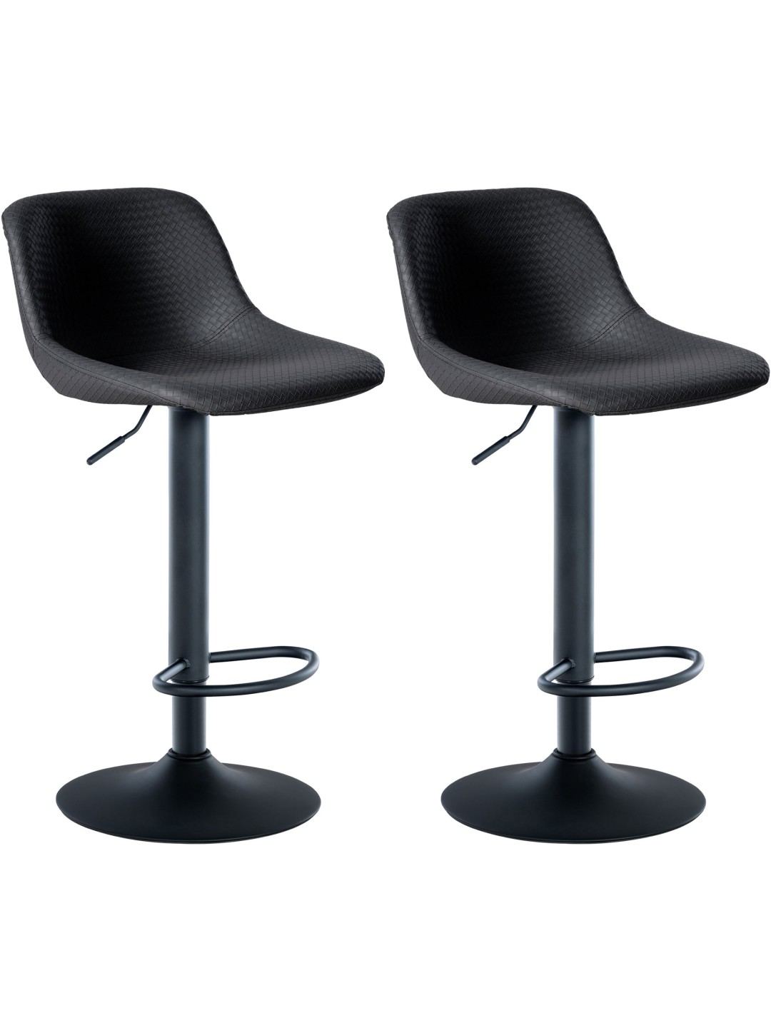 Juego de 2 taburetes de bar Loft de piel sintética, negro