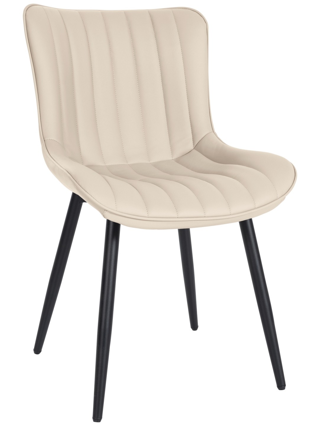 Silla Largo símil piel, crema