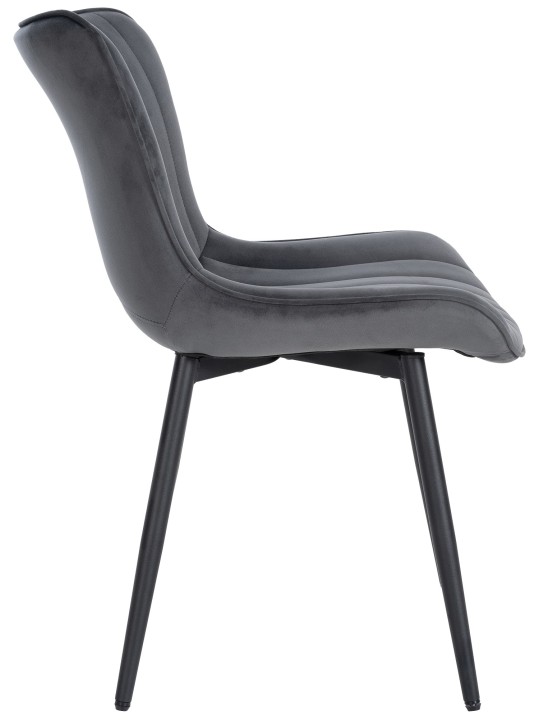 Silla Largo terciopelo, gris oscuro