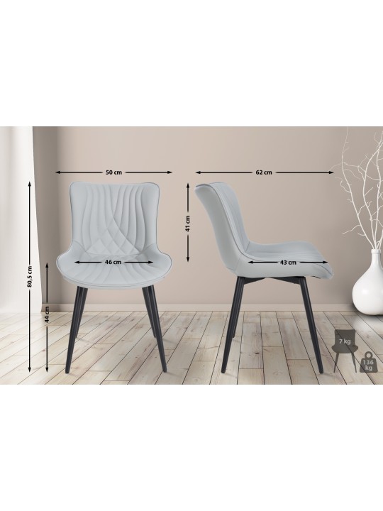 Silla Brady símil piel, gris