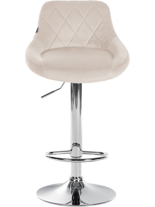 Taburete de bar Lazio terciopelo cromado, crema
