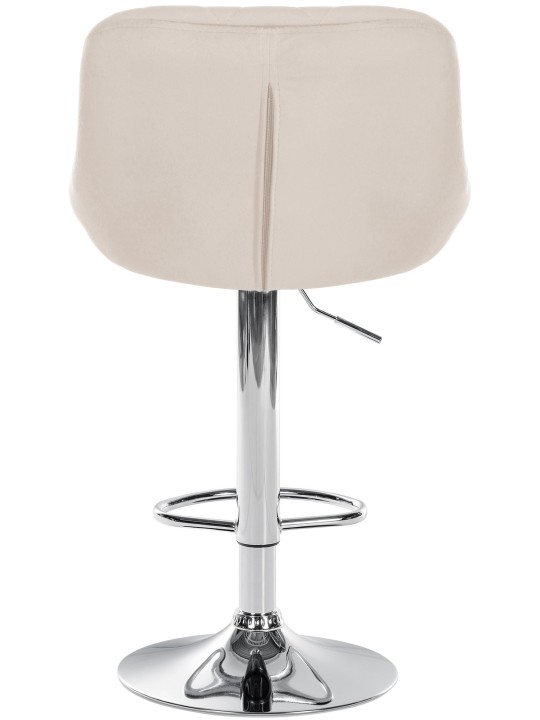 Taburete de bar Lazio terciopelo cromado, crema