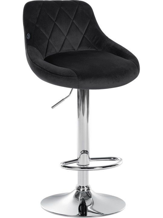 Taburete de bar Lazio terciopelo cromado, negro