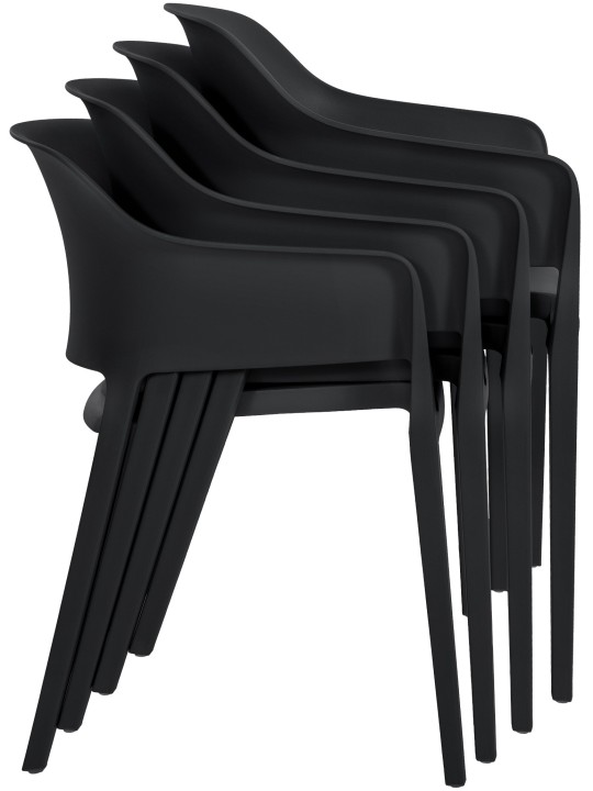 Conjunto de 2 sillas apilables Puebla, negro Conjunto de 2 sillas apilables Puebla, negro