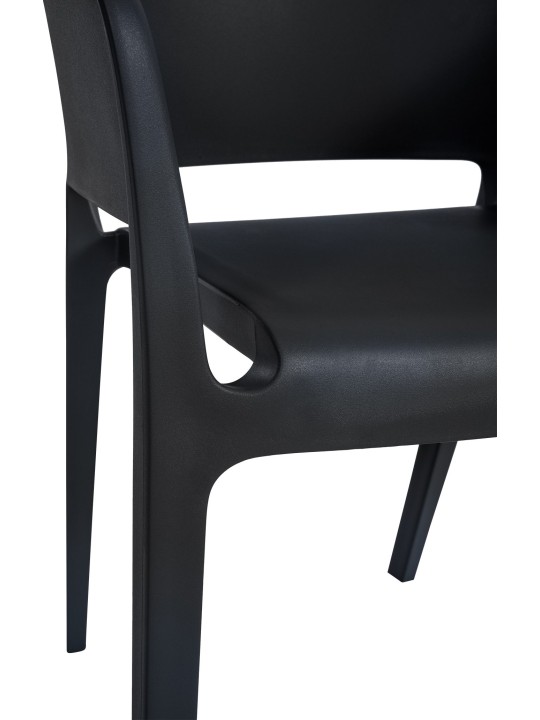 Conjunto de 2 sillas apilables Puebla, negro Conjunto de 2 sillas apilables Puebla, negro