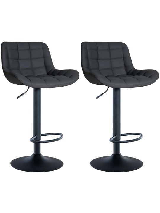 Juego de 2 taburetes de bar Tover de piel sintética, negro Juego de 2 taburetes de bar Tover de piel sintética, negro