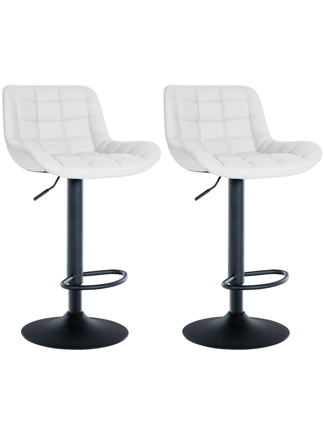 Juego de 2 taburetes de bar Tover de piel sintética, blanco