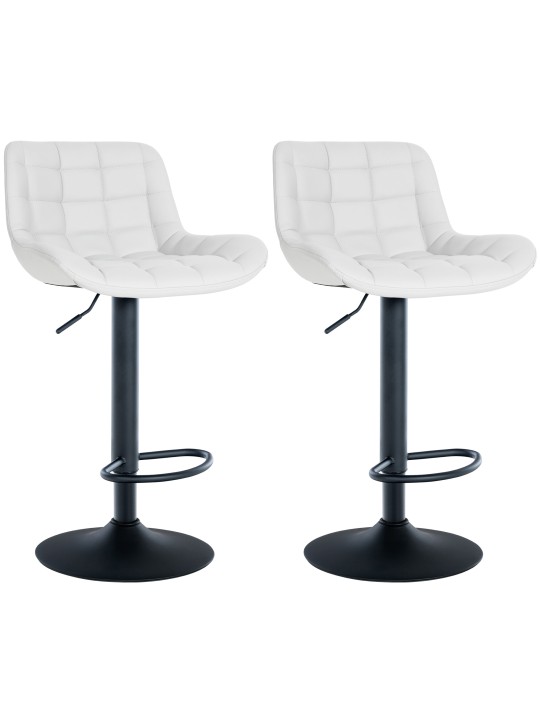 Juego de 2 taburetes de bar Tover de piel sintética, blanco Juego de 2 taburetes de bar Tover de piel sintética, blanco