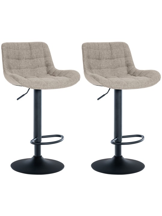 Juego de 2 taburetes de bar tela Tover, taupe