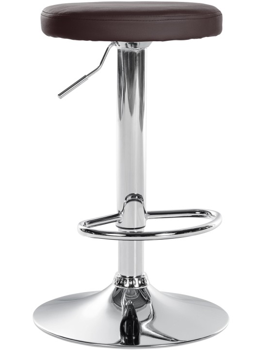 Taburete de bar Ponte piel sintética cromado, marrón
