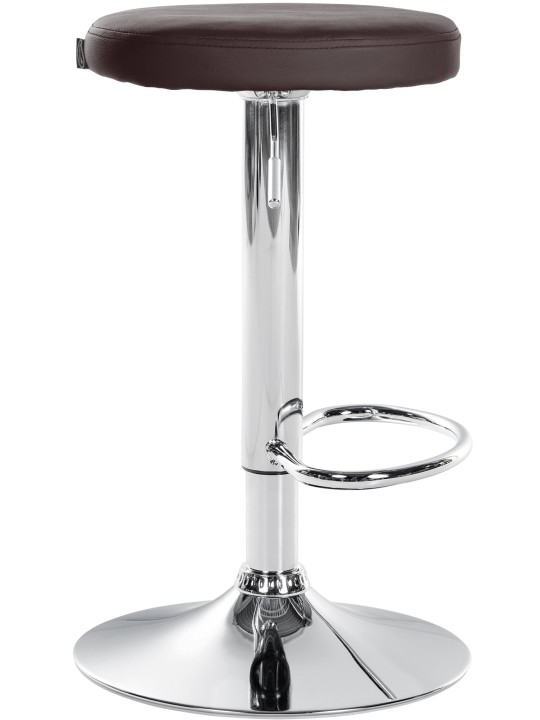 Taburete de bar Ponte piel sintética cromado, marrón