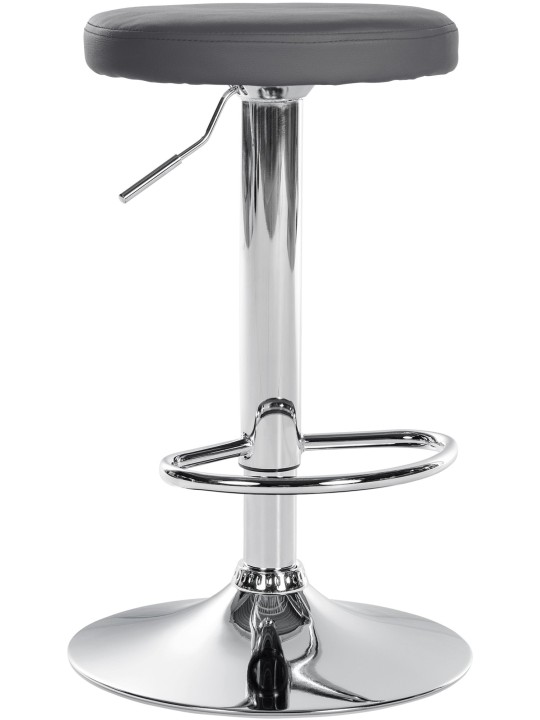 Taburete de bar Ponte piel sintética cromado, gris
