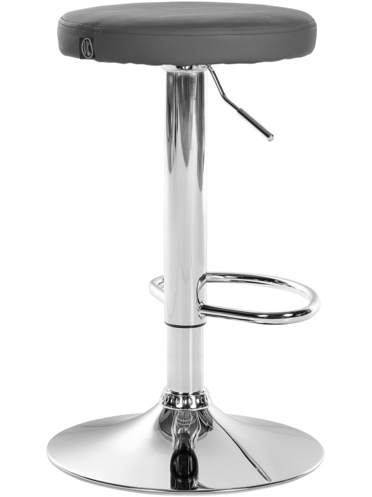 Taburete de bar Ponte piel sintética cromado, gris