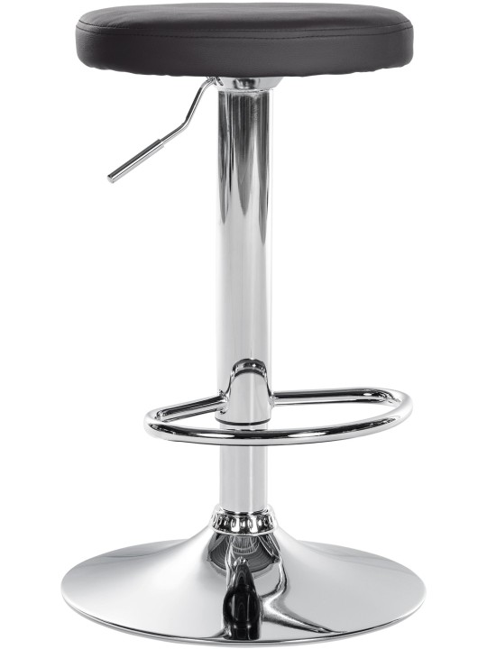 Taburete de bar Ponte piel sintética cromado, negro