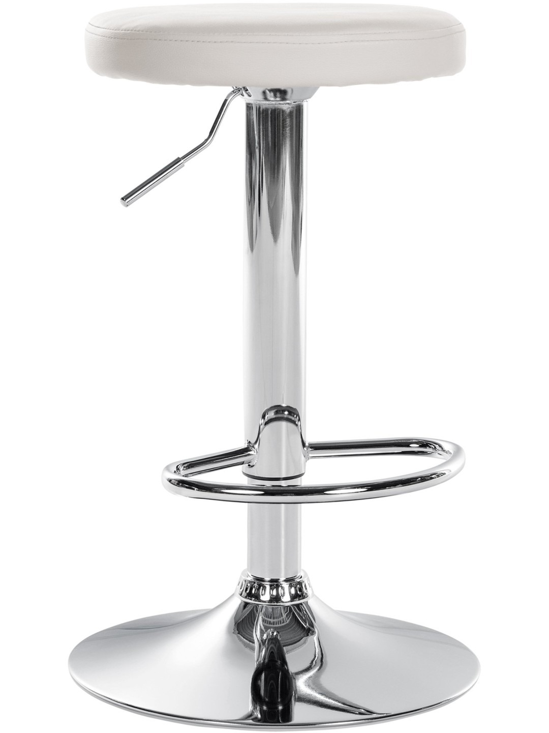 Taburete de bar Ponte piel sintética cromado, blanco