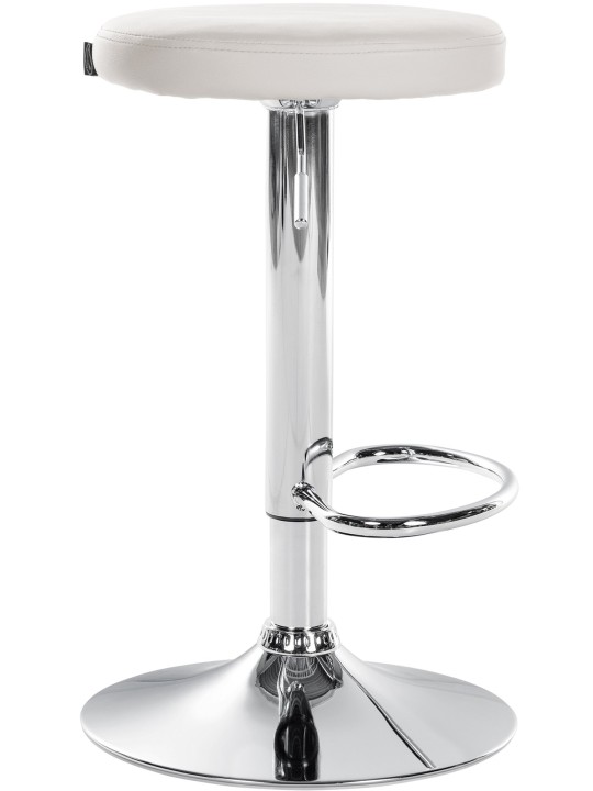 Taburete de bar Ponte piel sintética cromado, blanco