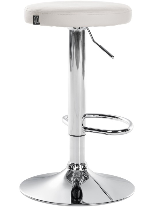Taburete de bar Ponte piel sintética cromado, blanco