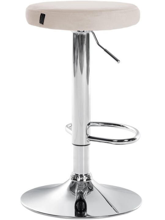 Taburete de bar Ponte terciopelo cromado, crema