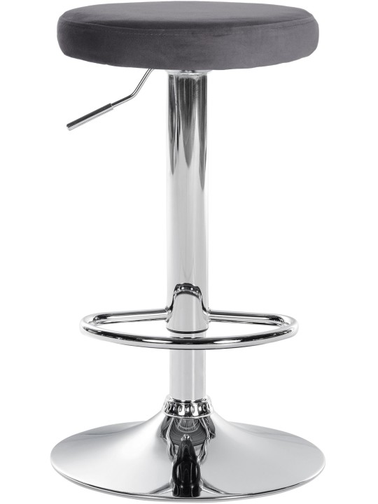 Taburete de bar Ponte terciopelo cromado, gris oscuro
