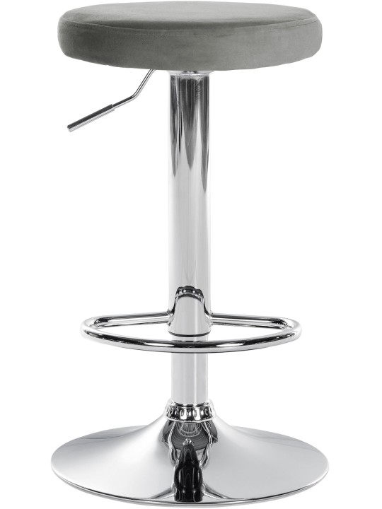 Taburete de bar Ponte terciopelo cromado, gris