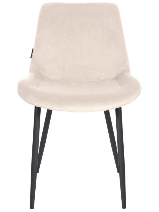 Silla de comedor Victoria terciopelo, crema