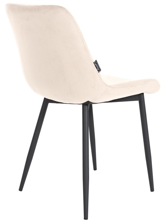 Silla de comedor Victoria terciopelo, crema