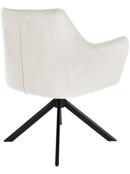 Silla de comedor columpio de terciopelo, crema