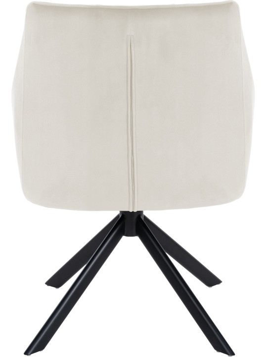 Silla de comedor columpio de terciopelo, crema