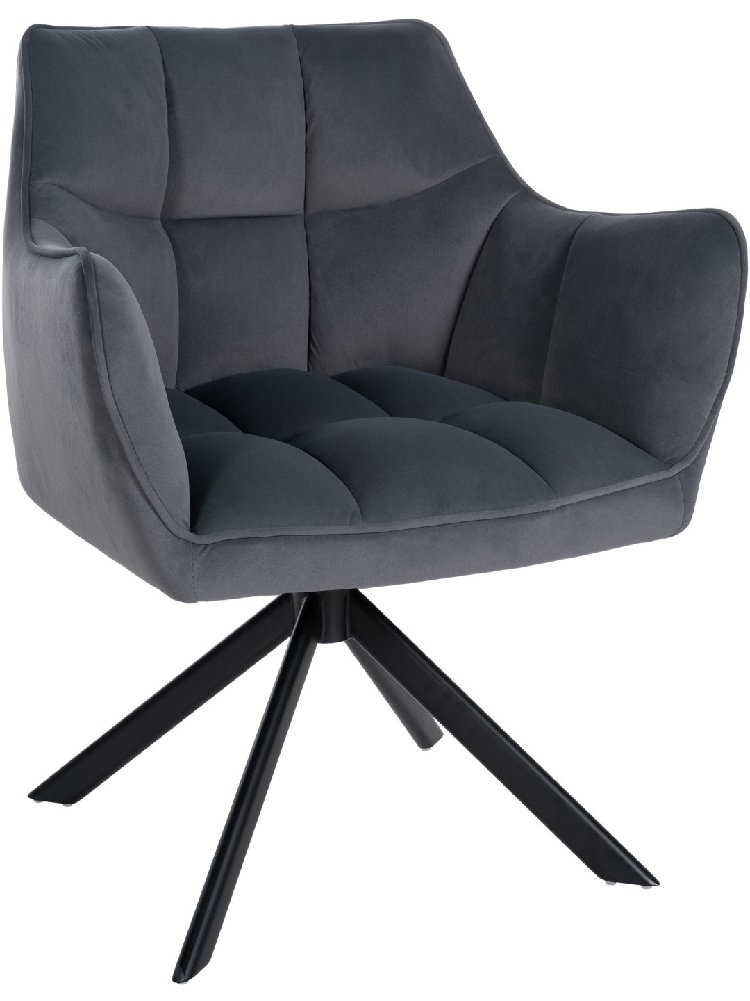 Silla de comedor columpio de terciopelo, gris oscuro