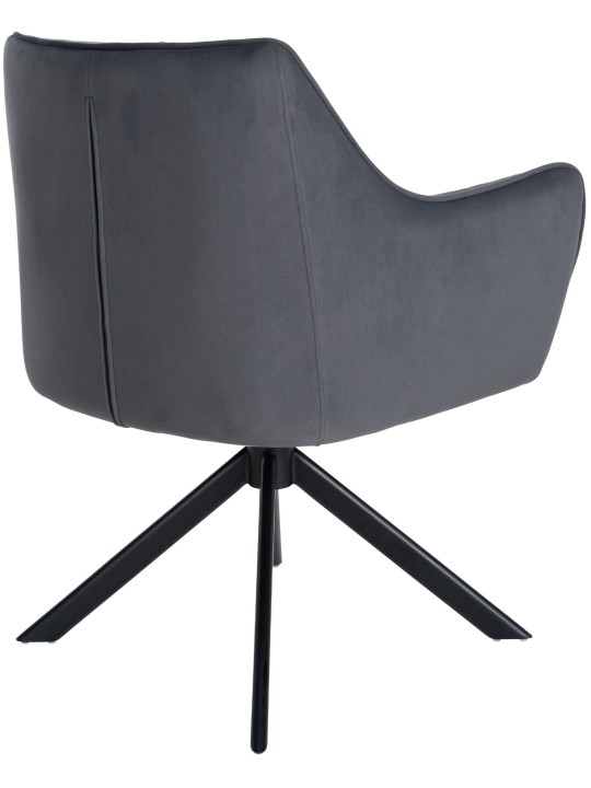 Silla de comedor columpio de terciopelo, gris oscuro