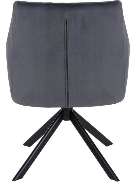 Silla de comedor columpio de terciopelo, gris oscuro