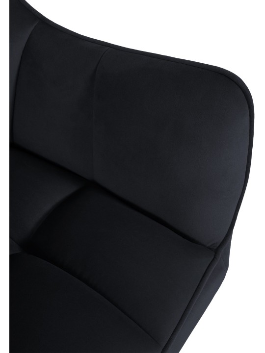 Silla de comedor columpio de terciopelo, negro
