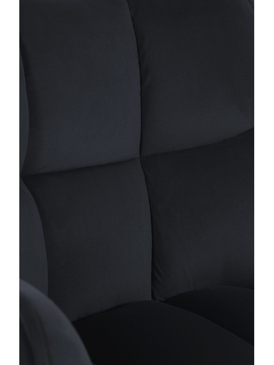 Silla de comedor columpio de terciopelo, negro