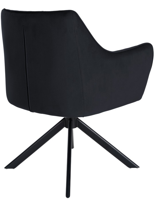 Silla de comedor columpio de terciopelo, negro