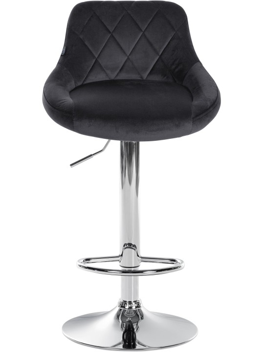 Taburete de bar Lazio terciopelo cromado, gris oscuro