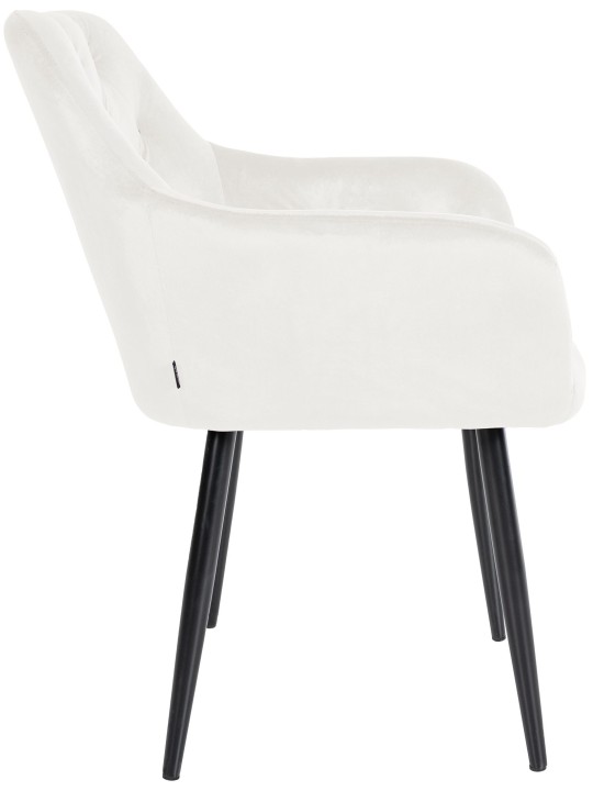 Silla de comedor de terciopelo Stanley, crema